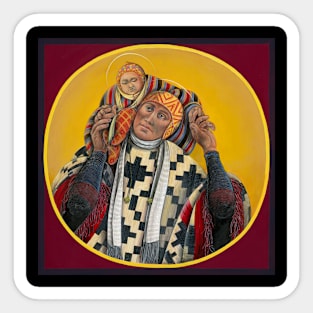 Andean St. Christopher & Child Sticker